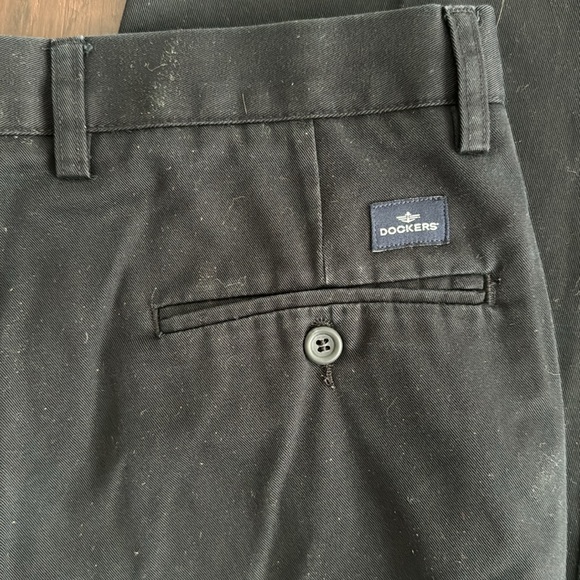 DOCKERS FLAT FRONT TROUSER PANTS CLASSIC FIT BLACK WAIST 36 - Picture 6 of 8